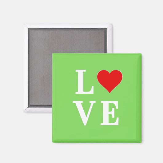 Aimant LOVE Lime Vert Moderne (Recto/Verso)
