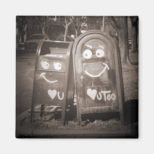 Aimant love mailboxes : i heart you (Devant)