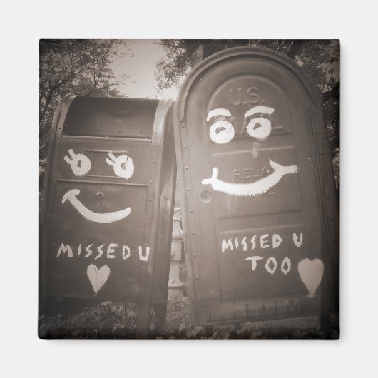Aimant love mailboxes : vous m'avez manqué (Devant)