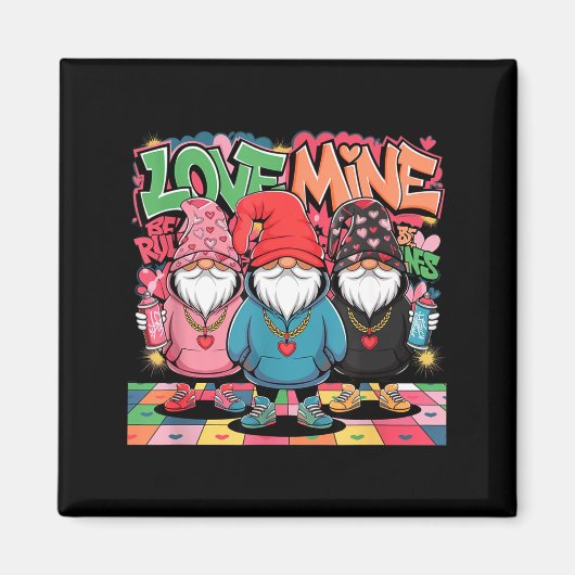 Aimant Love Mine Gnomes Urban Street Art Valentines Graff (Devant)