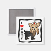 Aimant Love My Yorkshire Terrier (Recto/Verso)