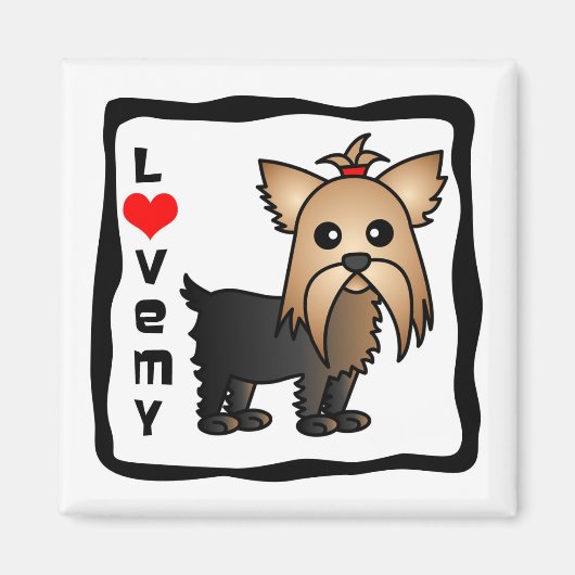 Aimant Love My Yorkshire Terrier (Devant)