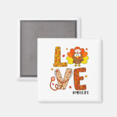 Aimant Love Nurse Life Fall Mbu Nurse Turkey Thanksgiving (Recto/Verso)