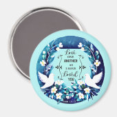 Aimant Love One Another Blue and White Doves (Recto/Verso)