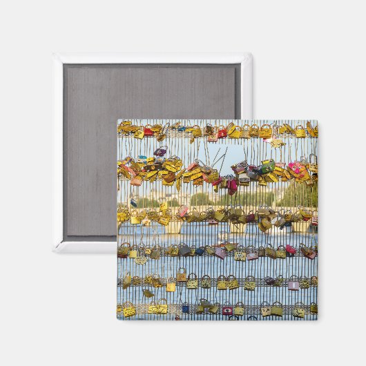 Aimant Love padlocks sur un pont à Paris (Recto/Verso)