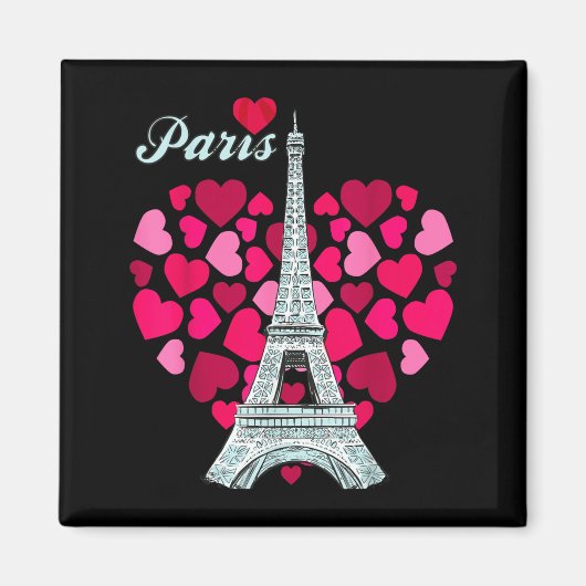 Aimant Love Paris Heart Eiffel Tower Souvenir France Fren (Devant)