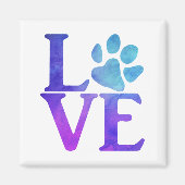Aimant Love Paw Classic Bleu et violet (Devant)