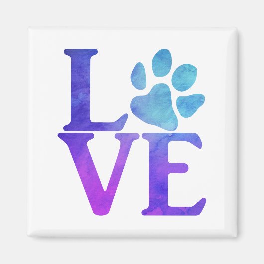 Aimant Love Paw Classic Bleu et violet (Devant)