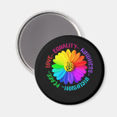 Aimant Love Peace Kindness Inclusion Peace Sign Daisy (Recto/Verso)