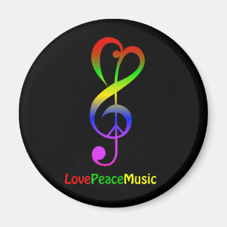 Aimant Love peace music hippie treble clef