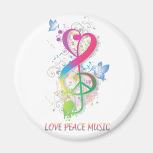 Aimant Love Peace Music Splatter tournoie des fleurs oise