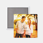 Aimant Love photo ajouter nom est. Date année couple mari (Recto/Verso)