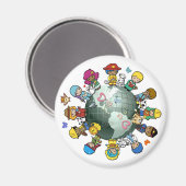 Aimant Love Planet Earth : Unite for Peace (Recto/Verso)