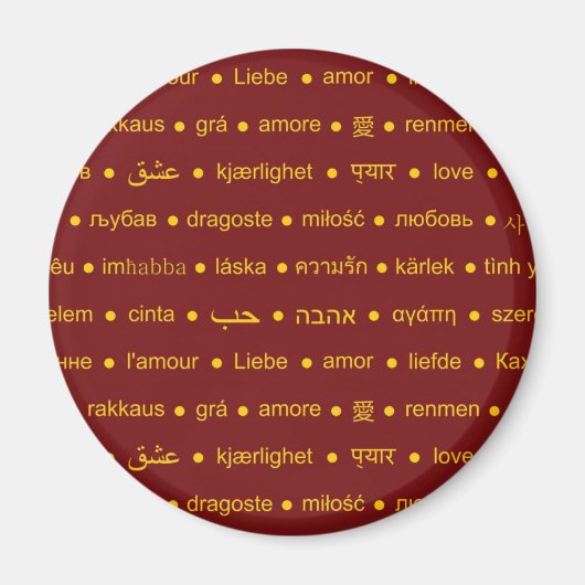 Aimant Love romantique typographie design de texte (Devant)