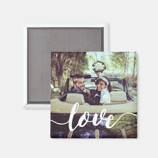 Aimant Love Script Overlay Photo (Recto/Verso)