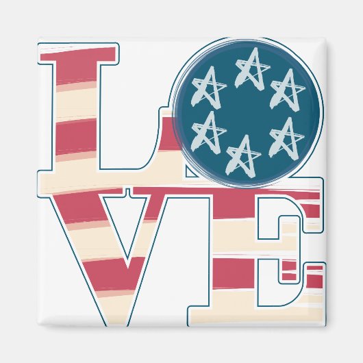 Aimant LOVE Stars et Stripes (Devant)