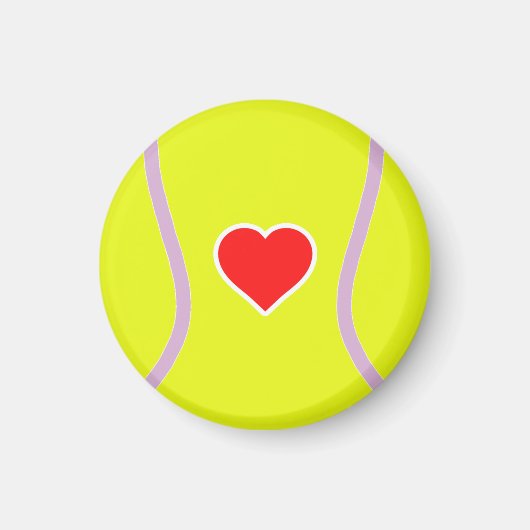 Aimant Love tennis - Boule de sport avec coeur (Devant)