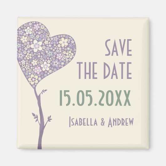 Aimant Love Tree Wedding Enregistrer la date (Devant)