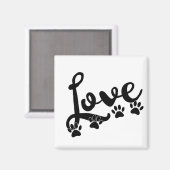 Aimant Love Typographie Avec Empreintes de pattes de chie (Recto/Verso)