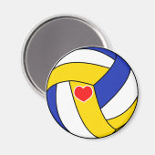 Aimant Love volleyball - Boule de sport avec coeur (Recto/Verso)
