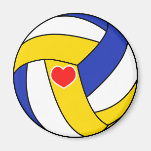 Aimant Love volleyball - Boule de sport avec coeur