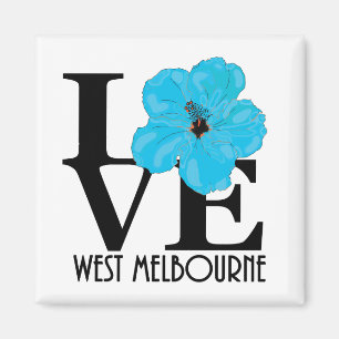 Aimant LOVE West Melbourne (hibiscus bleu)