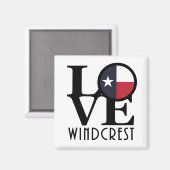 Aimant LOVE Windcrest Texas (Recto/Verso)