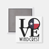 Aimant LOVE Windcrest Texas (Recto/Verso)