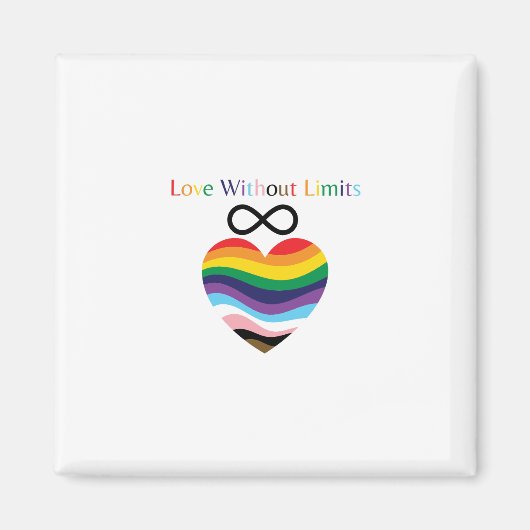 Aimant Love Without Limits – Rainbow Heart with Infinity (Devant)