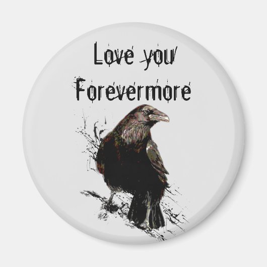 Aimant Love you Forevermore Fun Raven Citation (Devant)