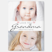 Aimant Love You Grand-mère manuscrit Script 2 Photos (Recto)