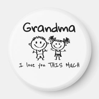 Aimant Love You Grandma Kids Art Personalized Gift