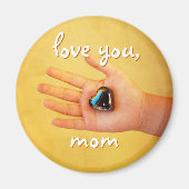 Aimant Love You Mom La main de l'enfant Holding Blue Hear (Devant)