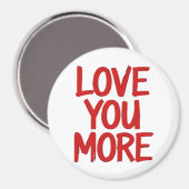 Aimant Love You More Minimal Heartfelt Design (Recto/Verso)