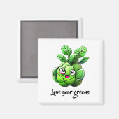 Aimant "Love Your Greens" Funny Brussels Sprout (Recto/Verso)