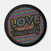 Aimant Love Yourself Colorful Line Design (Devant)