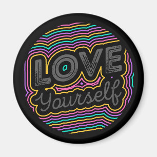 Aimant Love Yourself Colorful Line Design