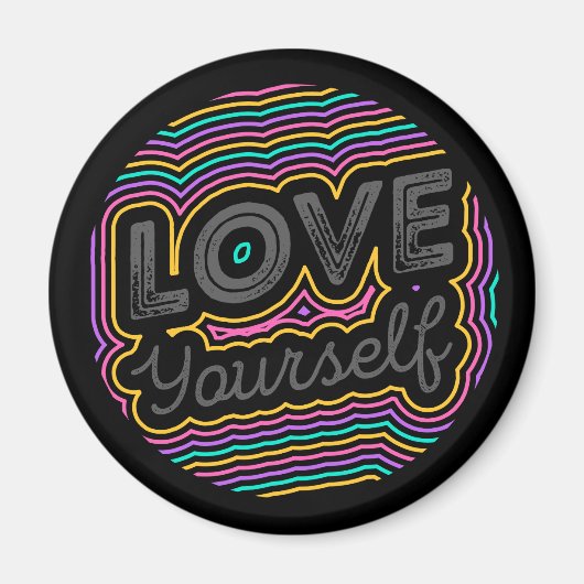 Aimant Love Yourself Colorful Line Design (Devant)