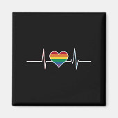 Aimant Lovely LGBT Gay pride Heartbeat Lesbian Gays Love (Devant)