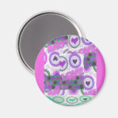 Aimant Lovely Love Heart Motif Art Imprimer (Recto/Verso)