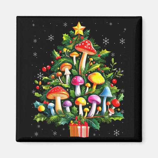 Aimant Lover Xmas Mushroom Christmas Tree T Shirt (Devant)