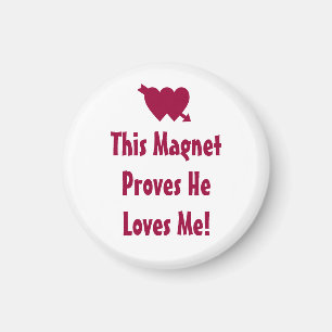 Aimant Loves Me Quote Valentines Day Romantic Pink