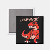 Aimant Lovesaurus Trex Dinosaur Heart Cute Valentines Day (Recto/Verso)