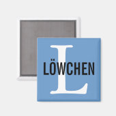 Aimant Löwchen race Monogram Design (Recto/Verso)