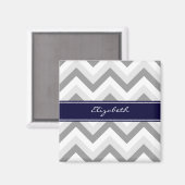 Aimant Lt Grey Med Grey Blanc Chevron Nom de la marine Mo (Recto/Verso)