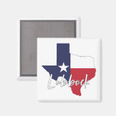 Aimant Lubbock, Texas Drapeau de carte magnétique (Recto/Verso)