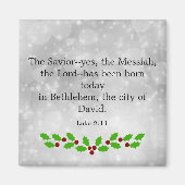 Aimant Luc 2-11, verset de la bible de Noël, (Devant)