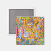 Aimant Lucid Dreamer rose arc-en-ciel Abstrait peinture A (Recto/Verso)