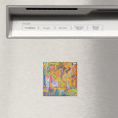 Aimant Lucid Dreamer rose arc-en-ciel Abstrait peinture A (In Situ (Lave-vaisselle))