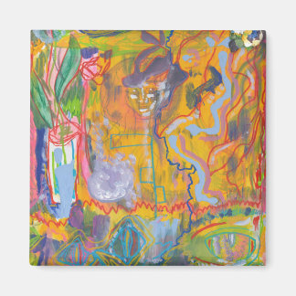 Aimant Lucid Dreamer rose arc-en-ciel Abstrait peinture A